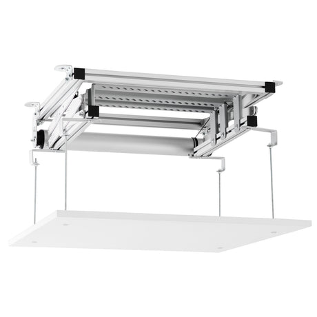 Celexon Deckenlift PL300 - Schrägansicht Lift ausgefahren mit Beamer