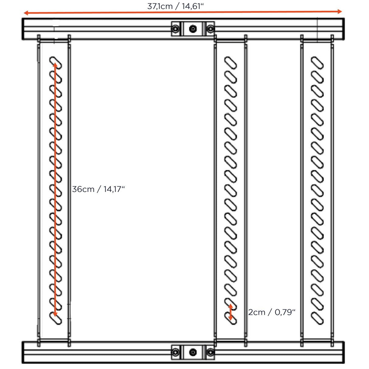 Celexon Deckenlift PL300 - Maßzeichnung maximale Hubhöhe 47 cm