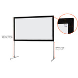 celexon Faltrahmen Leinwand Mobil Expert 203x114 cm - Maßzeichnung mit Aufbauhöhe