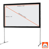 celexon Faltrahmen Leinwand Mobil Expert 305x190 cm - Maßzeichnung mit Abmessungen der Projektionsfläche