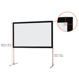 celexon Faltrahmen Leinwand Mobil Expert 305x190 cm - Maßzeichnung mit Aufbauhöhe