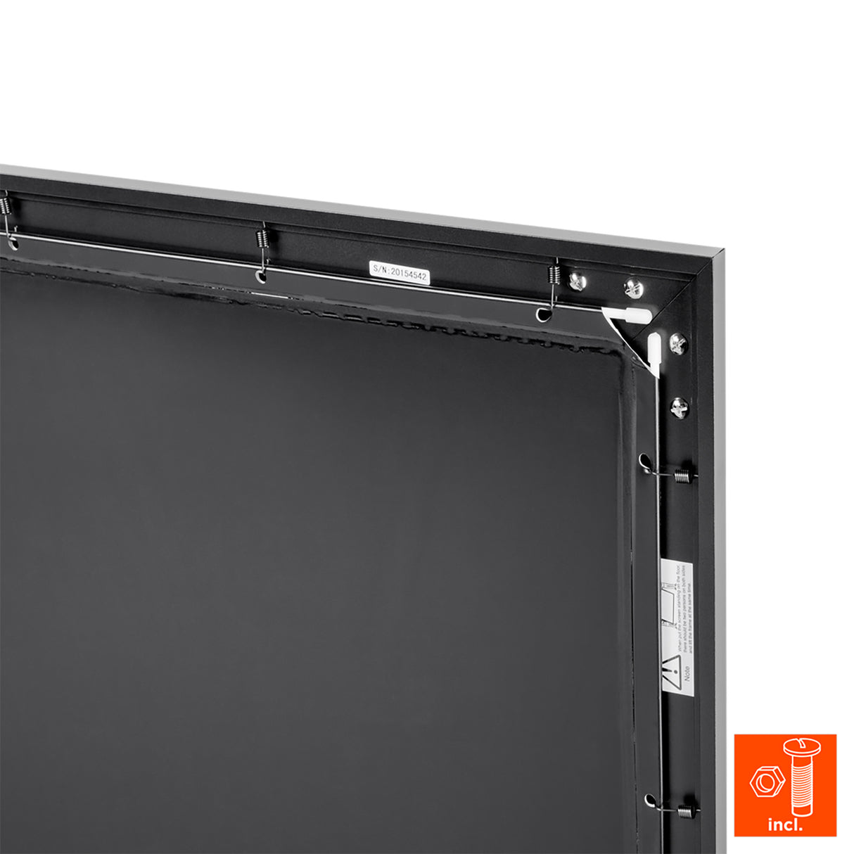 celexon HomeCinema Frame Rahmenleinwand 180 x 102 cm - Detail Rahmenrückseite mit Tuchbefestigung