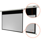 celexon Leinwand Motor Economy 160 x 90 cm - Detail schwarzer Vorlauf und Rand mit Maßangaben