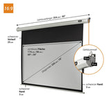 celexon Leinwand Motor Economy 180 x 102 cm - Maßzeichnung mit Abmessungen
