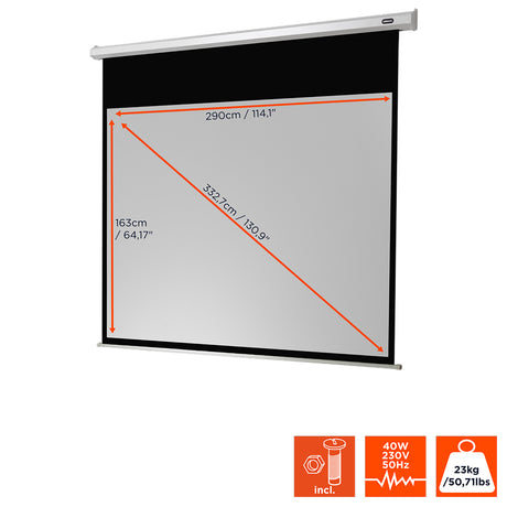 Celexon Leinwand Motor Economy 300 Zoll - Schrägansicht