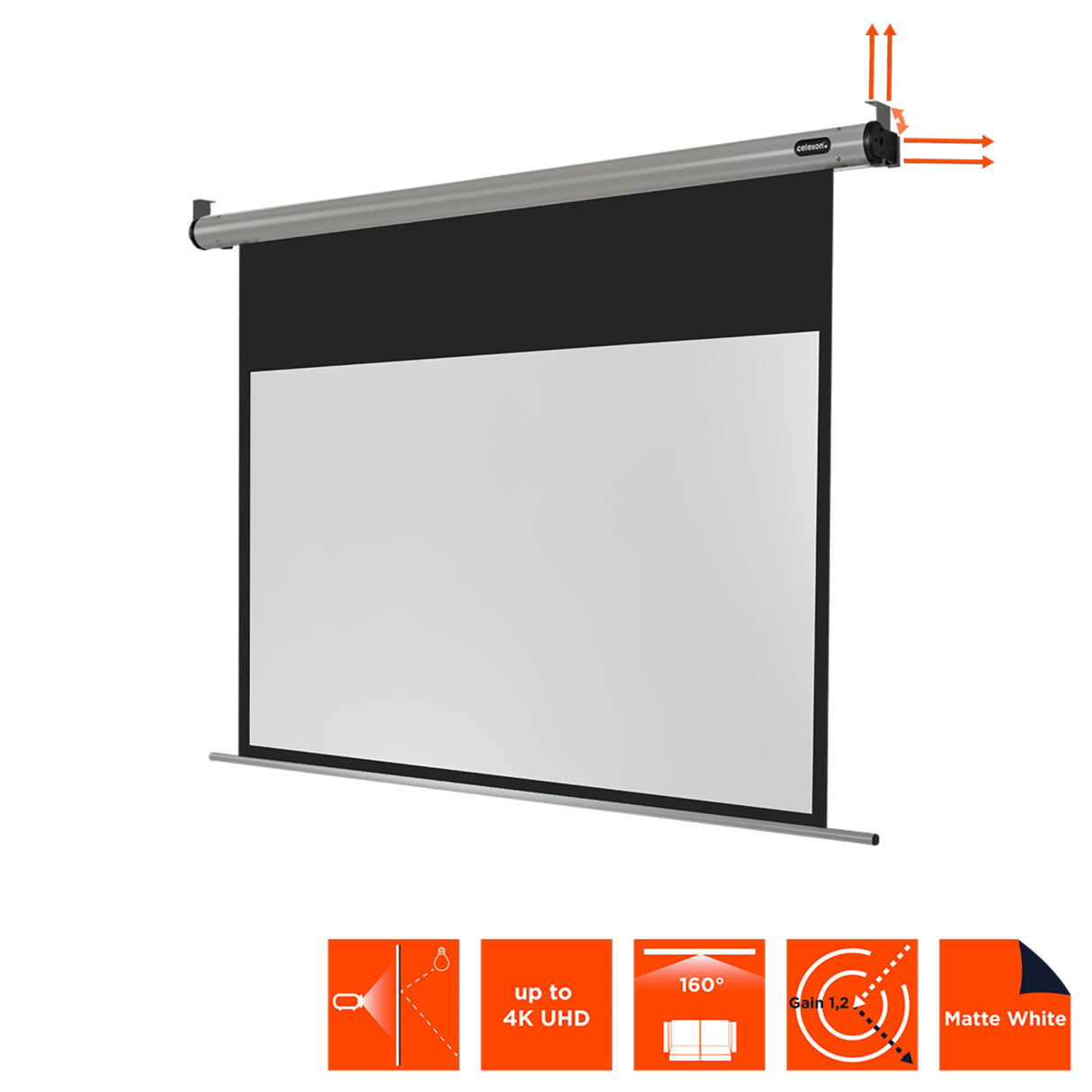 Celexon Leinwand Motor HomeCinema 180 Zoll - Frontansicht