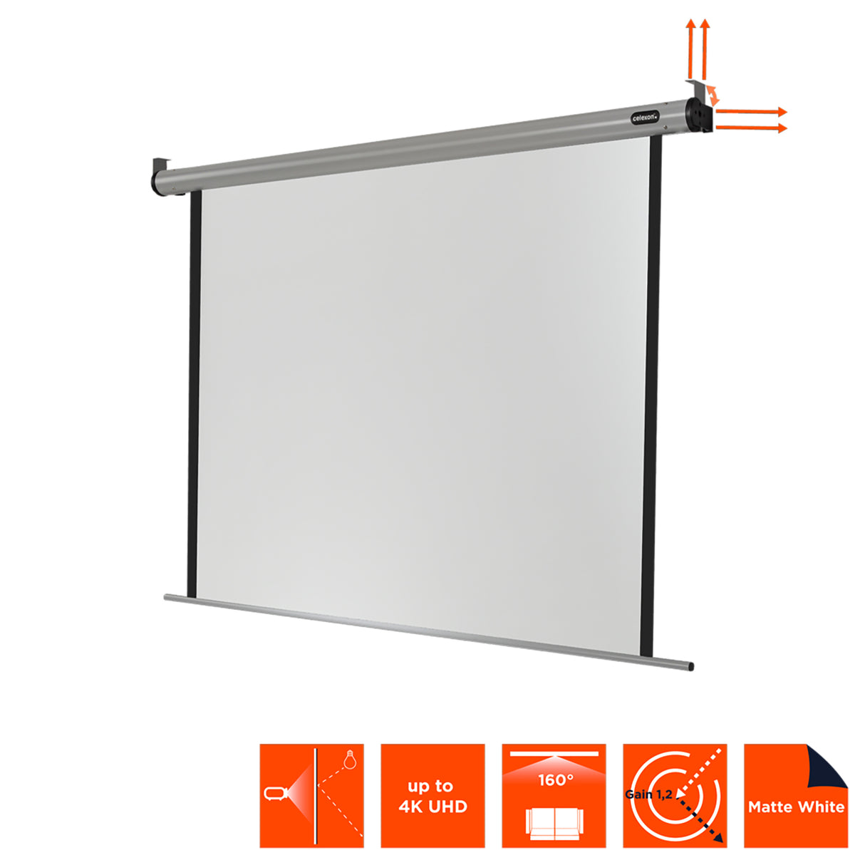 Celexon Leinwand Motor HomeCinema 200x200 - Frontansicht