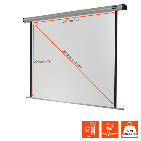 Celexon Leinwand Motor HomeCinema 200x200 - Fernbedienung mit Wandempfänger