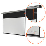Celexon Leinwand Motor HomeCinema 240 Zoll - Detail Bildformat und Rahmenmaße