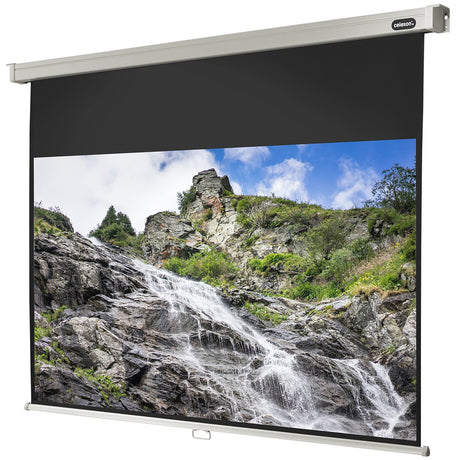 Celexon Leinwand Rollo Professional 280 x 158 cm - Frontansicht mit projiziertem Bild