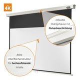 Celexon Leinwand Rollo Professional 300 x 169 cm - Detail Tuchoberfläche und Gehäuse