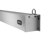 Celexon Leinwand Rollo Professional Plus 280 x 158 cm - Detail Befestigungsöse und Logo