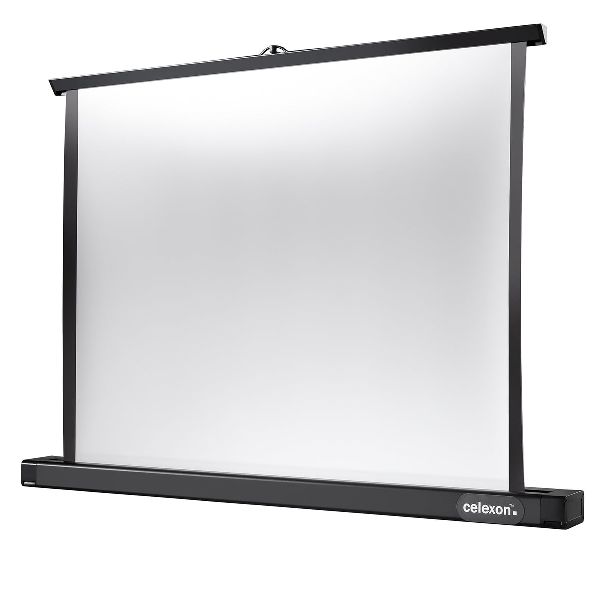 Celexon Tischleinwand Professional 89 x 50cm - Schrägansicht aufgestellt