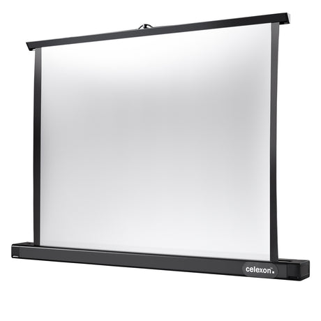 Celexon Tischleinwand Professional 89 x 50cm - Schrägansicht aufgestellt