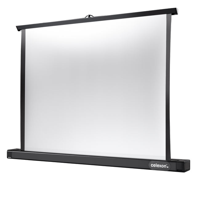 Celexon Tischleinwand Professional 89 x 50cm - Schrägansicht aufgestellt
