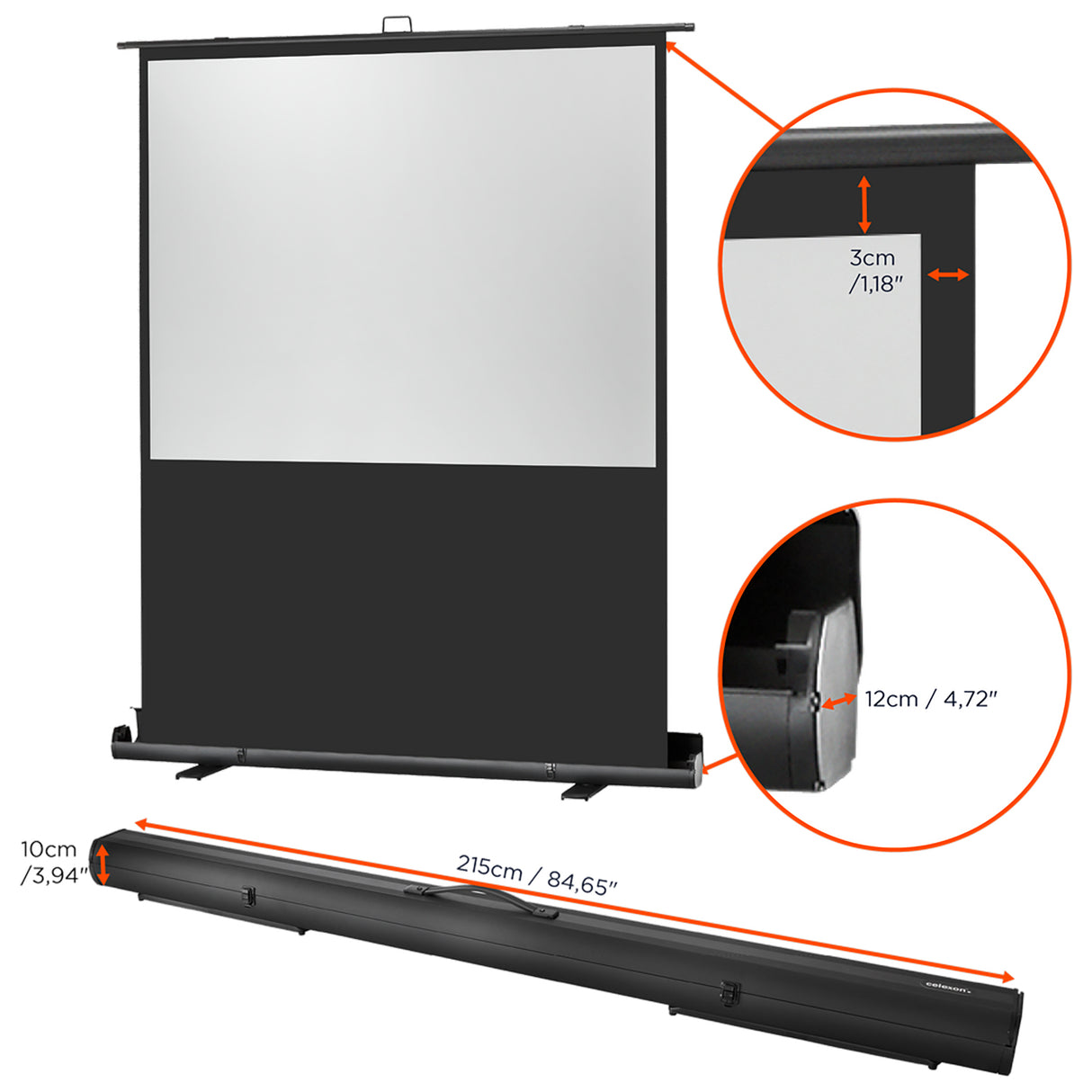 Celexon Ultramobil Plus Professional 200 x 150 cm - Transportkoffer