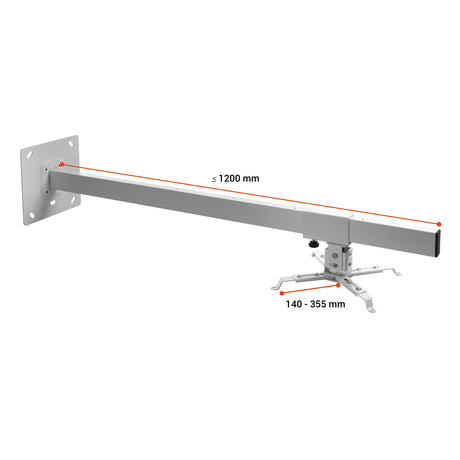 Celexon Wandhalterung Multicel WM1200 120cm - Maßzeichnung Auszugslänge