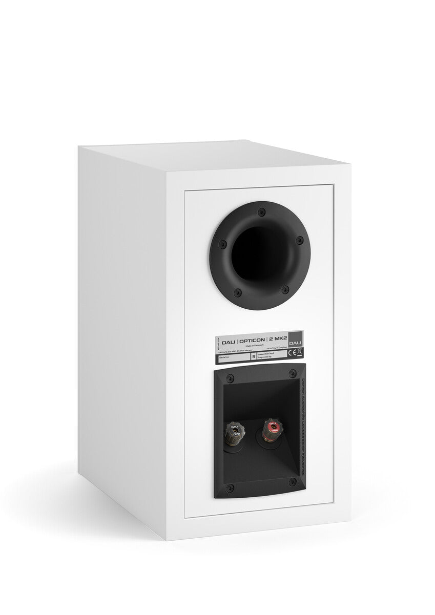 DALI Opticon 2 MKII Matt Weiss Kompaktlautsprecher - Rückseite mit Anschlüssen
