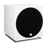 DALI SUB E-12 F Subwoofer - Schrägansicht mit Bespannung