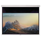 DELUXX Advanced Rolloleinwand Slowmotion 170x95cm - Frontansicht mit projiziertem Bild
