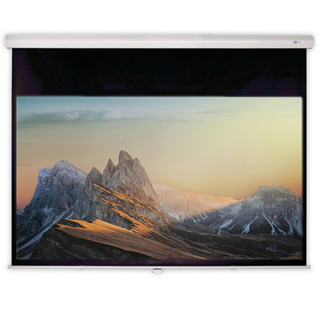 DELUXX Advanced Rolloleinwand Slowmotion 203x114cm - Frontansicht mit projiziertem Bild
