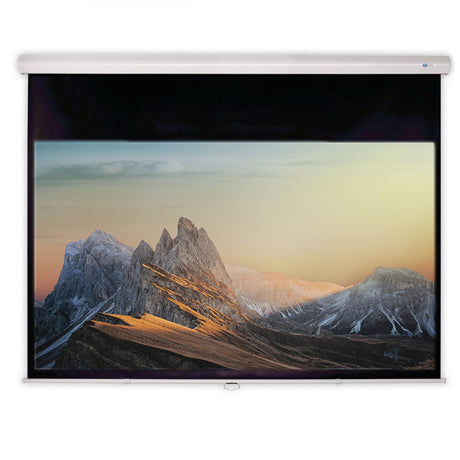 DELUXX Advanced Rolloleinwand Slowmotion 266x148cm - Frontansicht mit projiziertem Bild