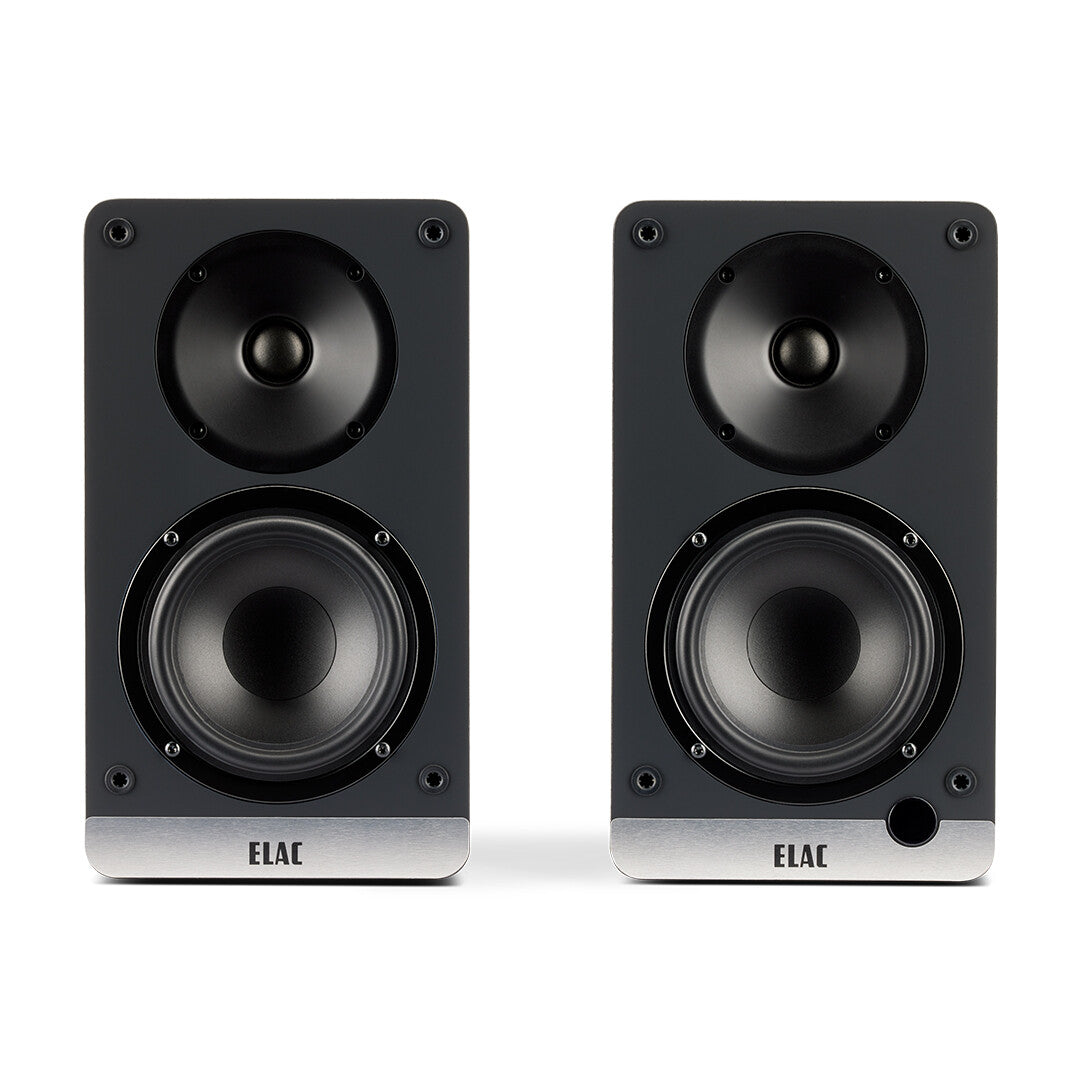 ELAC Debut Connex DCB41 Walnuss Aktivlautsprecher - Frontansicht Paar
