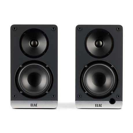 ELAC Debut Connex DCB41 Walnuss Aktivlautsprecher - Frontansicht Paar