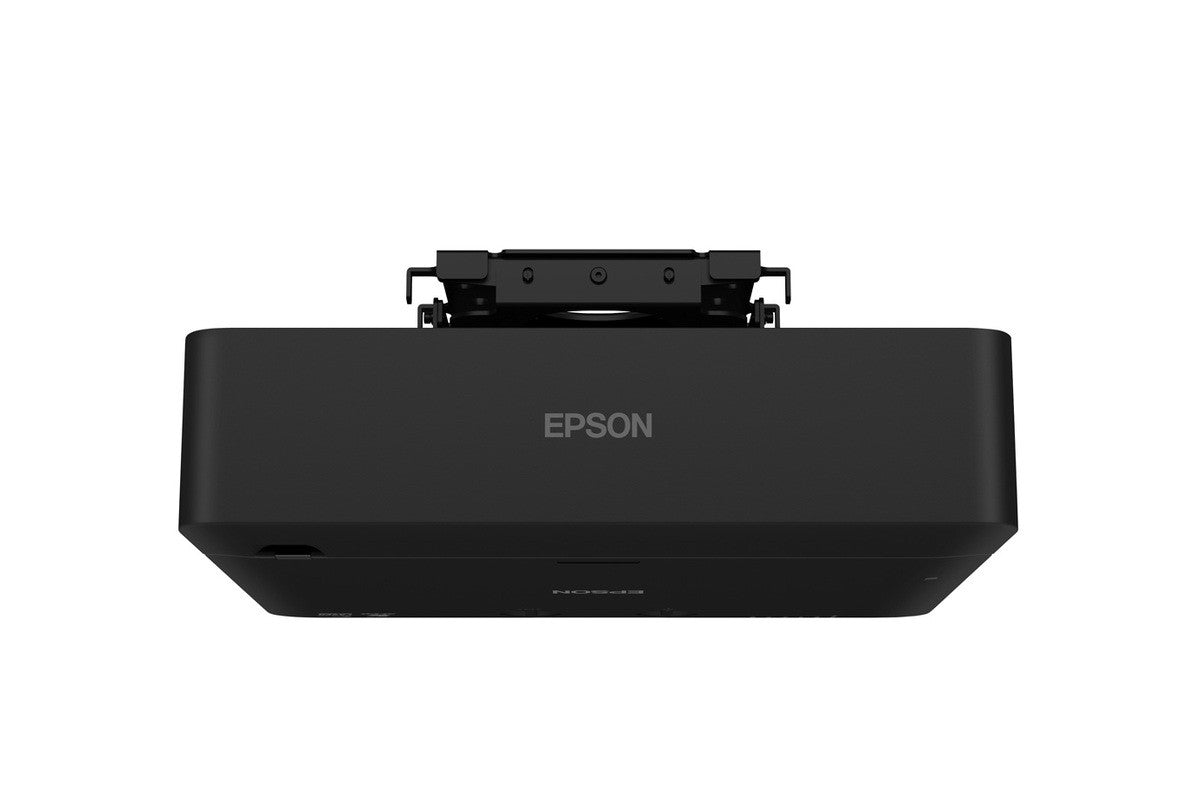 Epson EB-L695SE Golf Beamer Schwarz - Frontansicht mit Deckenhalterung montiert