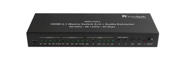 FeinTech VMS14201 HDMI 2.1 Matrix Switch 4x2 - Frontansicht
