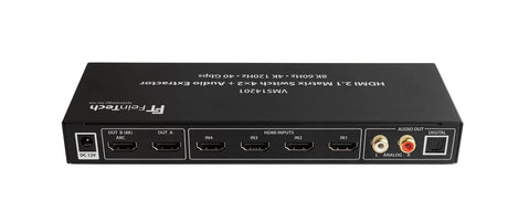 FeinTech VMS14201 HDMI 2.1 Matrix Switch 4x2 - Rückseite mit Anschlüssen