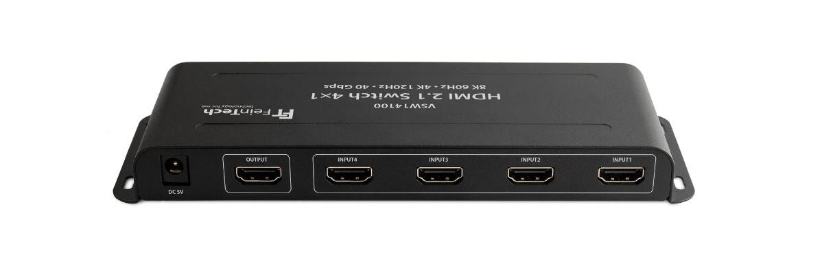 FeinTech VSW14100 HDMI 2.1 Switch 4x1 - Rückseite mit Anschlüssen