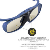 Hi-SHOCK Pro Blue Heaven RF 3D-Brille - Detail für Brillenträger geeignet