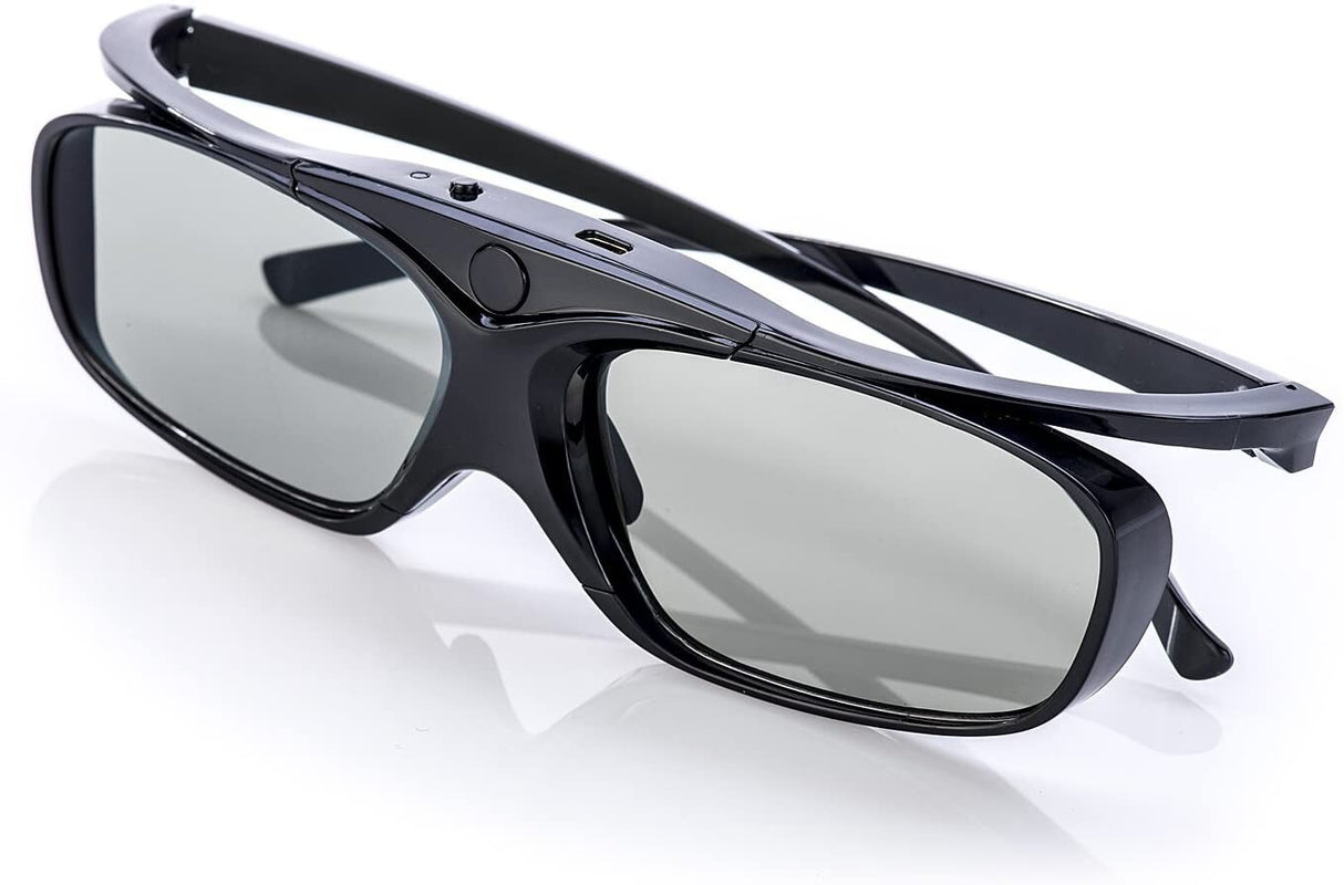 Hi-SHOCK Black Heaven Aktive 3D-Brille - Schrägansicht liegend Detail Anschluss