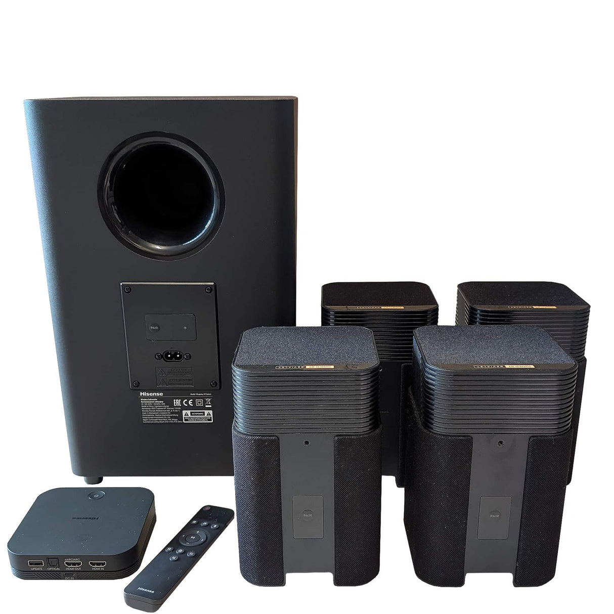 Hisense HT Saturn 4.1.2 Lautsprecher-System - Rückseite mit Anschlüssen