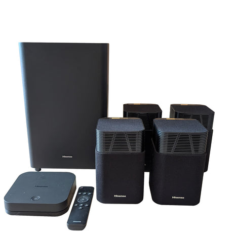 Hisense HT Saturn 4.1.2 Lautsprecher-System - Schrägansicht Gesamtset