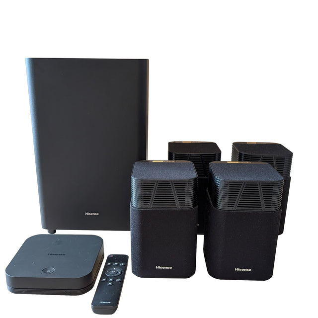 Hisense HT Saturn 4.1.2 Lautsprecher-System - Schrägansicht Gesamtset