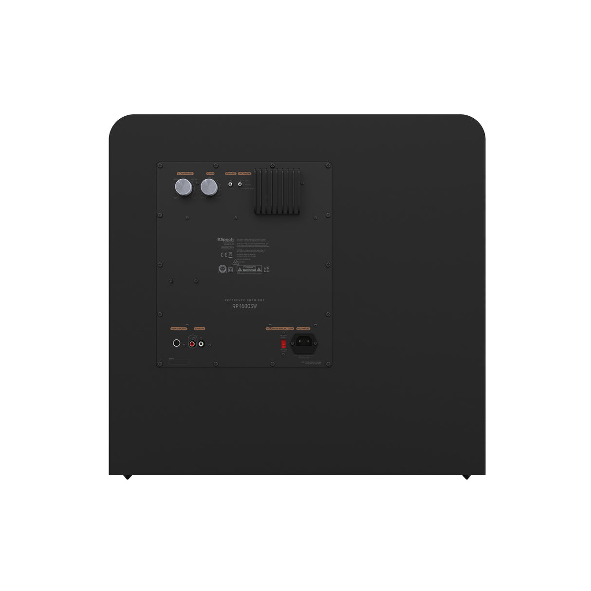 Klipsch RP-1200SW Subwoofer - Rückseite mit Anschlüssen