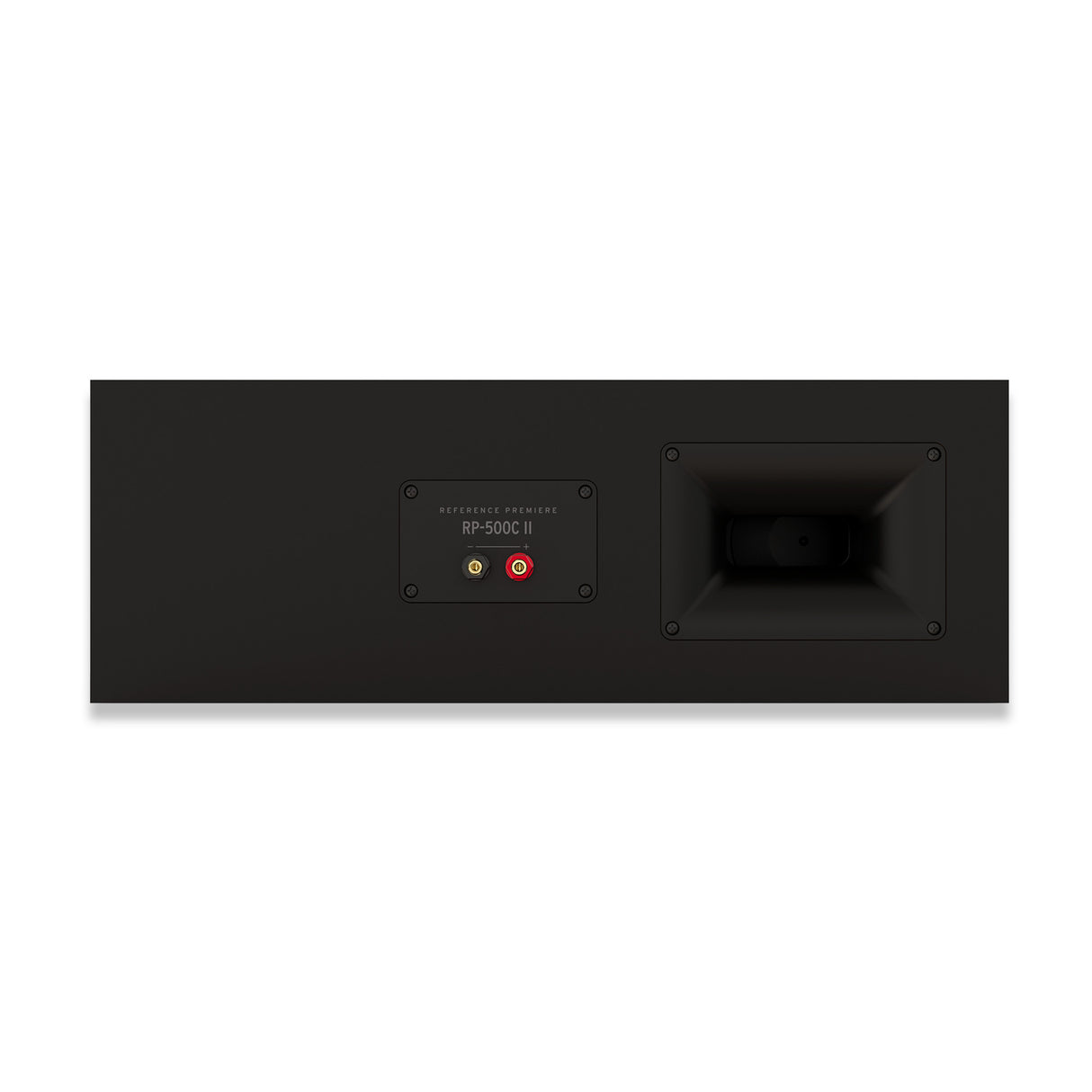 Klipsch Reference Premiere RP-500C II Schwarz - Rückseite Nahaufnahme mit Anschlüssen