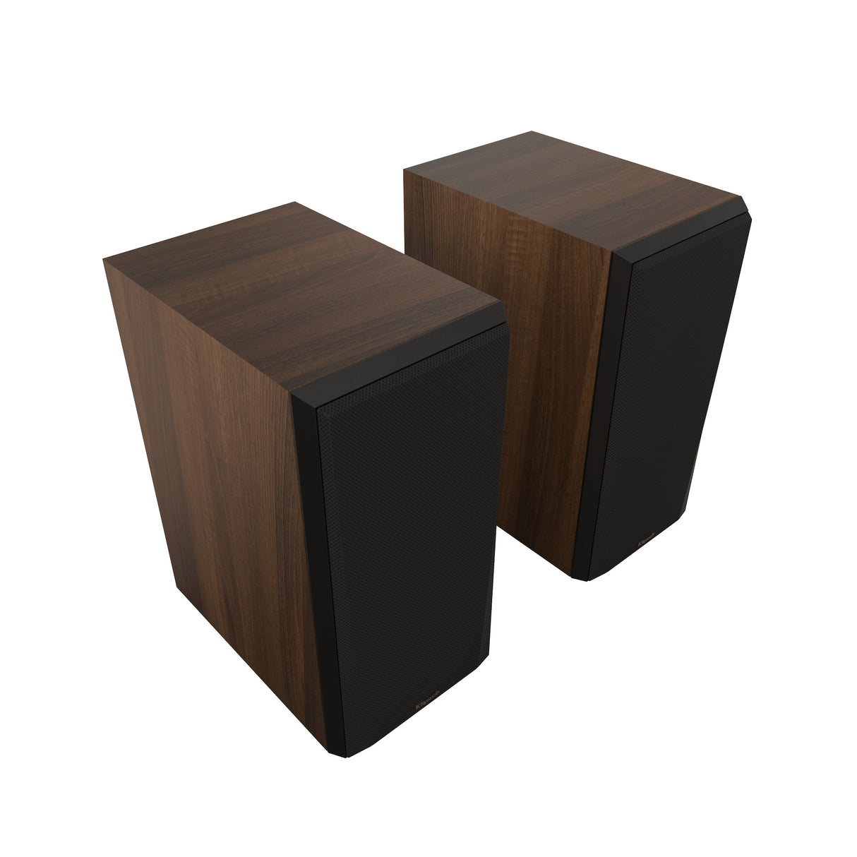 Klipsch RP-600M II Regallautsprecher Walnuss - Frontansicht mit Stoffabdeckung