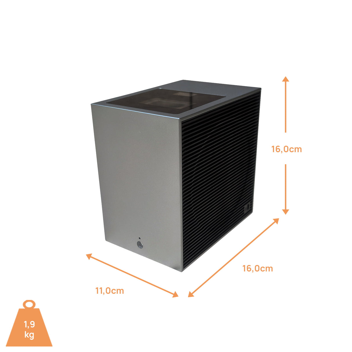 LG CineBeam S PU615U Mini UST Laserprojektor - Maßzeichnung mit Abmessungen