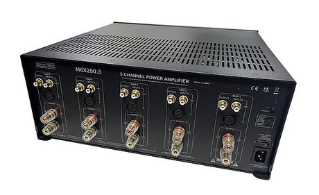 Musical Fidelity M6x 250.5 Schwarz 5-Kanal AV-Endstufe - Schrägansicht Rückseite