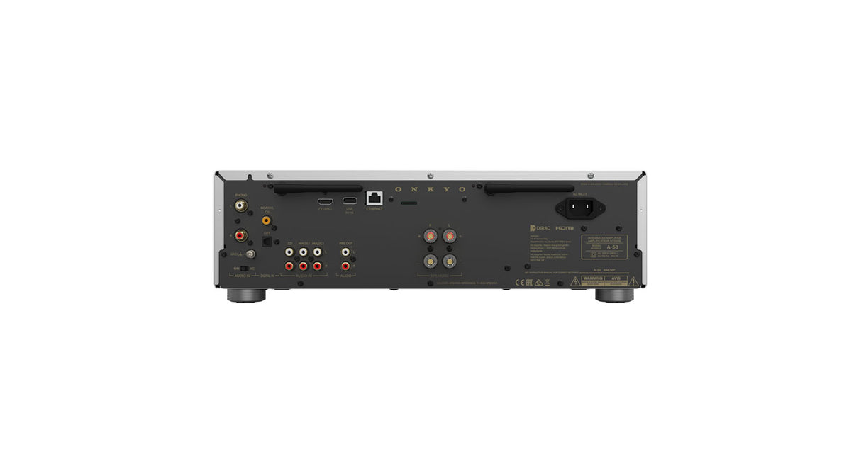 Onkyo A-50 Silber Netzwerk-Verstärker - Rückseite mit Anschlüssen Nahaufnahme