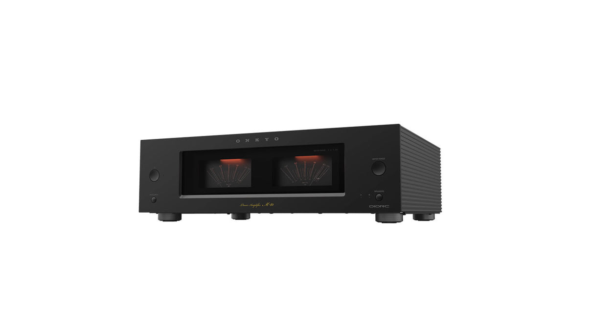 Onkyo M-80 Schwarz Endstufe - Schrägansicht