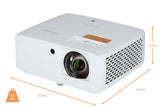 Optoma GT2000HDR B-Ware Gold - Maßzeichnung mit Abmessungen