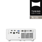 Optoma UHZ67-W Beamer B-Ware Platin Rueckansicht mit Anschluessen