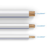 PureLink Lautsprecherkabel 2x2,50mm 100m weiß - Größenvergleich Querschnitte