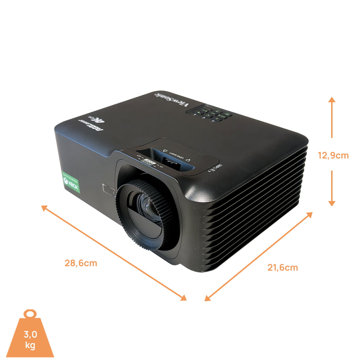 ViewSonic V704K B-Ware Platin - Maßzeichnung mit Abmessungen