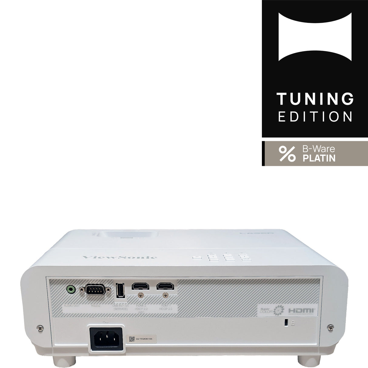 ViewSonic V754K Heimprojektor B-Ware Platin - Rückseite mit Anschlüssen