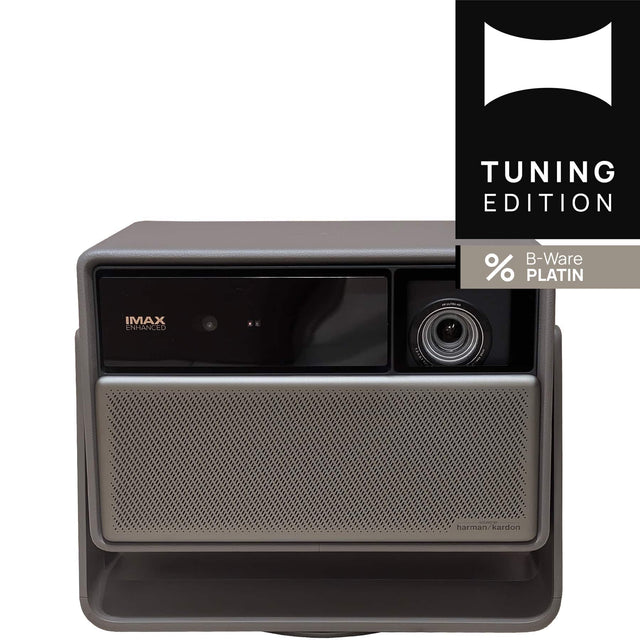 XGIMI HORIZON 20 Beamer B-Ware Platin - Schrägansicht mit IMAX Enhanced und Harman Kardon